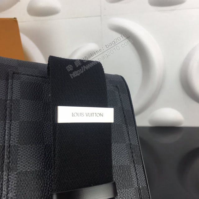 lv新款包包 路易威登GERONIMOS腰包/肩包 男女適用 lv男女斜跨腰包 N51994黑格  ydh3945
